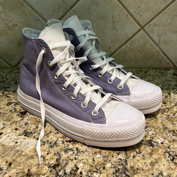 Converse Shoes - Converse Purple High top high lift Platform shoes women’s 7~Nice~